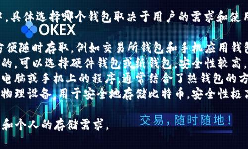 比特币可以存储在多种类型的钱包中，具体选择哪个钱包取决于用户的需求和使用习惯。以下是几种常见的钱包类型：

1. **热钱包**：这些钱包是在线的，方便随时存取，例如交易所钱包和手机应用钱包。但由于它们在线，安全性相对较低。
2. **冷钱包**：这些钱包是离线存储的，可以选择硬件钱包或纸钱包，安全性较高，但不太方便随时访问。
3. **软件钱包**：这些是下载到个人电脑或手机上的程序，通常结合了热钱包的方便和一定的安全性。
4. **硬件钱包**：这些是专门设计的物理设备，用于安全地存储比特币，安全性极高。

选择钱包时，需要考虑安全性、便利性和个人的存储需求。